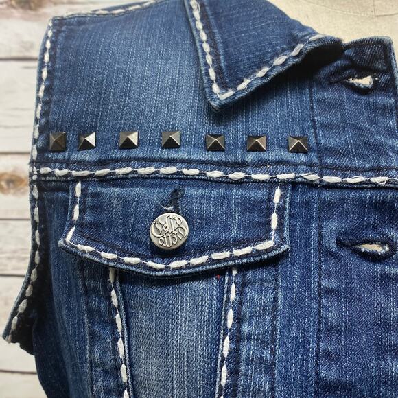RTB Real Tough Babe Embroidered Denim Vest MEDIUM Embellished Bitchism - Picture 3 of 10